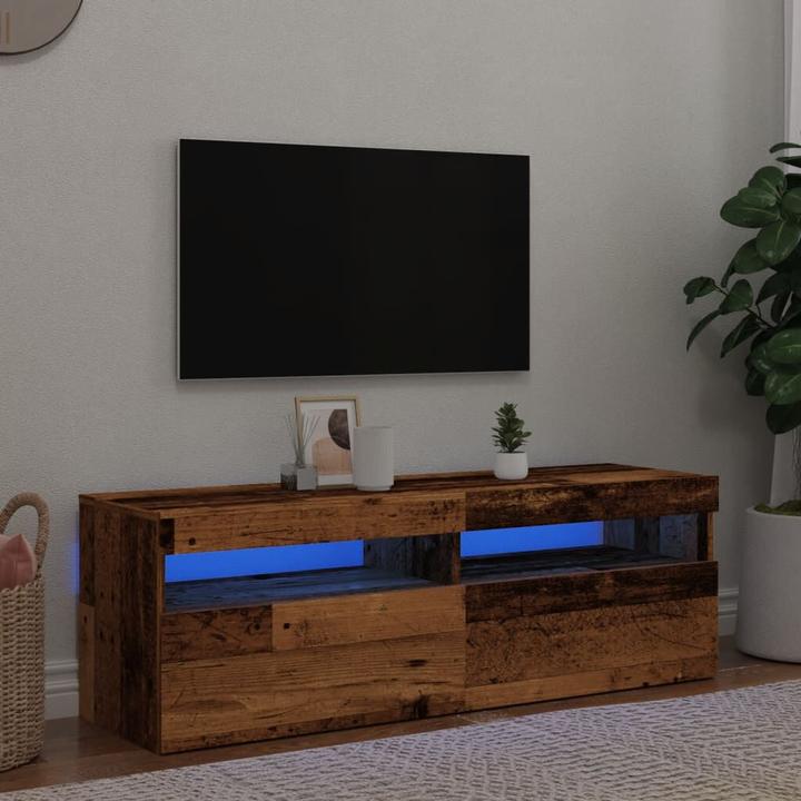 Immagine prodotto VidaXL TV Schrank Lowboard Fernsehschrank Fernsehtisch mit LED Altholz-Optik (120 x 35 x 40 cm)