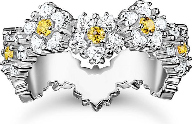 Produktbild Thomas Sabo Ring Blume Lovely Daisy mit Steinen Silber (54, 925 Silber)