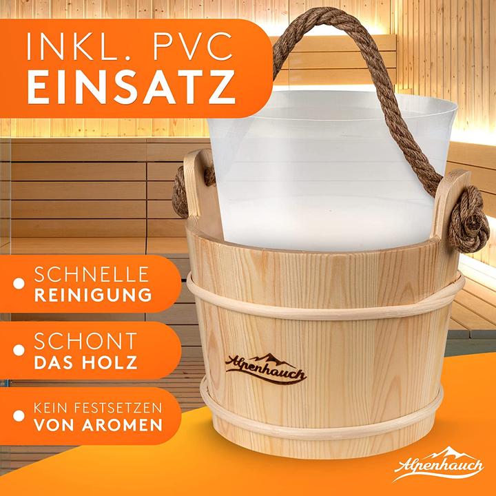 Actual product image Alpenhauch Sauna bucket with trowel