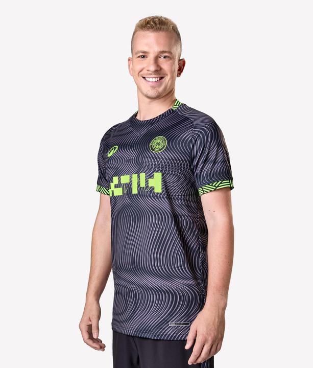 Produktbild Kipsta Damen/Herren Fussball Trikot kurzarm - VIRALTO II Wavy schwarz/neongelb (S)