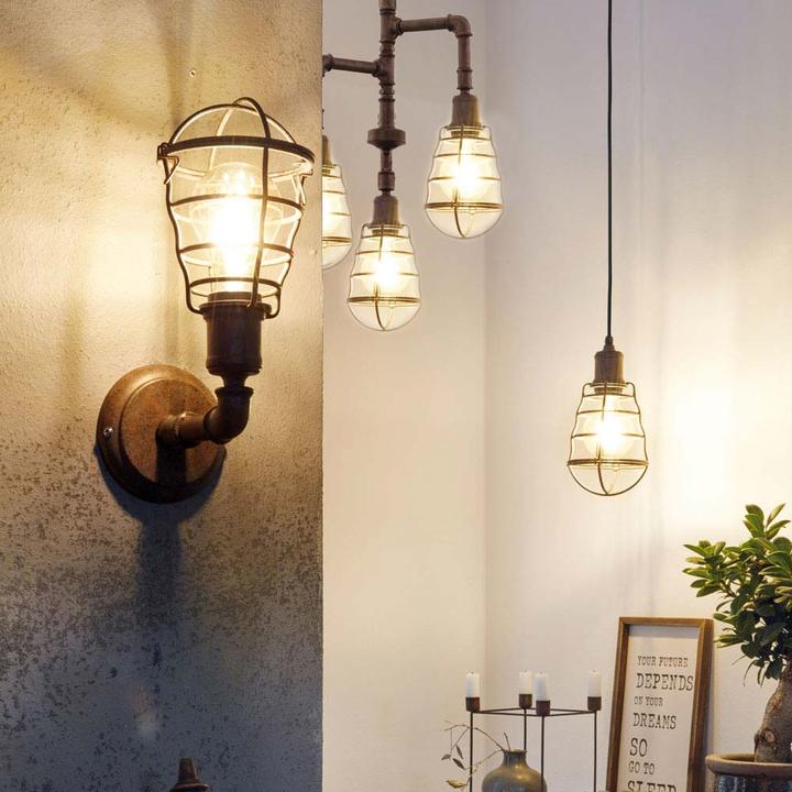 Image du produit Licht-Trend Pipeline suspension rustique 3 places rouille (E27)