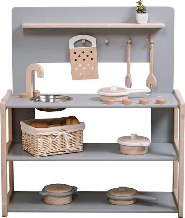 Activity Board Ambiance Waldorf, Kitchen, Cuisine en bois pour enfants - Gris