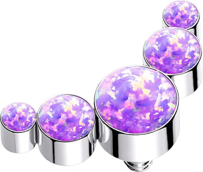 Immagine prodotto Star Piercing Dermal Anchor argento cinque opali viola (Acciaio chirurgico 316L)