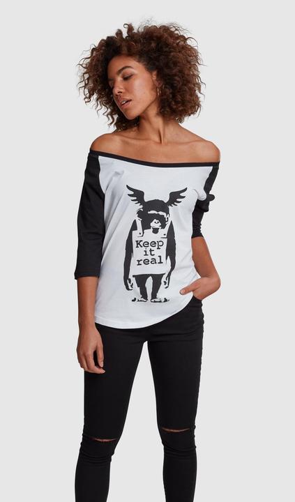 Actual product image Merchcode Ladies Brandalised - Banksy's Graffiti Ape Raglan Tee (XXL)