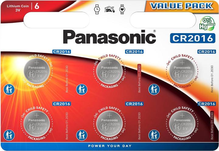 Actual product image Panasonic Lithium Power CR2016 (6 pcs., CR2016, 90 mAh)