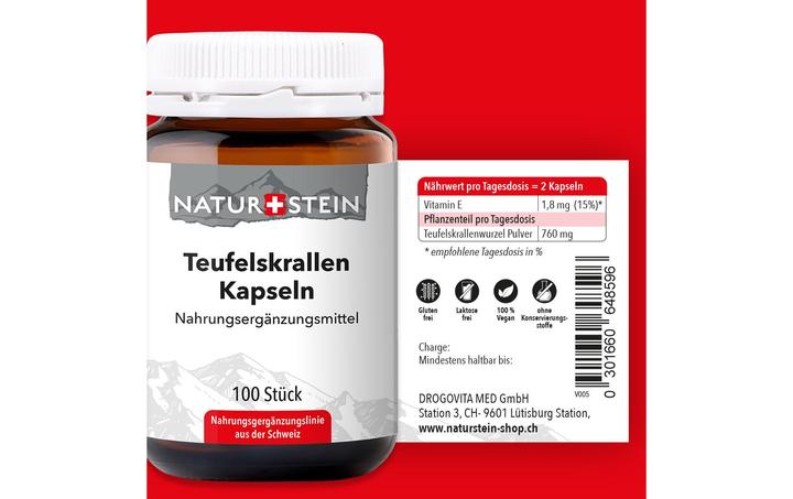 Nährwerte und Zutaten Naturstein Teufelskrallen Kapseln 100Stk. (100 Stück, Kapseln, 149 g)