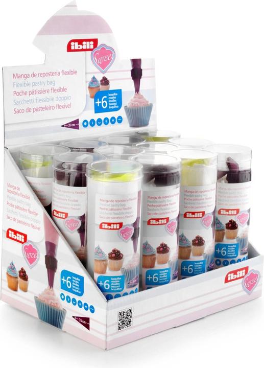 Produktbild Ibili Spritzbeutel + 6 Düsen 40 cm Zum einfachen Dekorieren von Gebäck und Torten (Dekorierflasche)