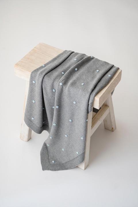Actual product image Kaiser Baby blanket Knots grey/knots light blue 80 x 100 cm (80 x 100 cm)