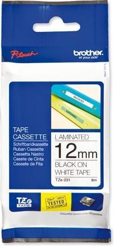 Actual product image Brother TZe-231S (1.20 cm, Black, White)