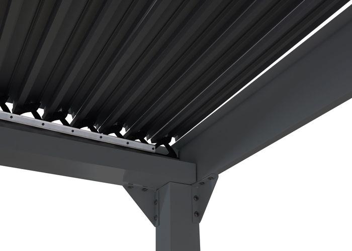 Immagine prodotto Mendler Alu Pergola HWC-L41 mit 2x Seitenwand, stabiles 8cm-Metall-Gestell 3x3,7m, anthrazit (368 cm, 306 cm)