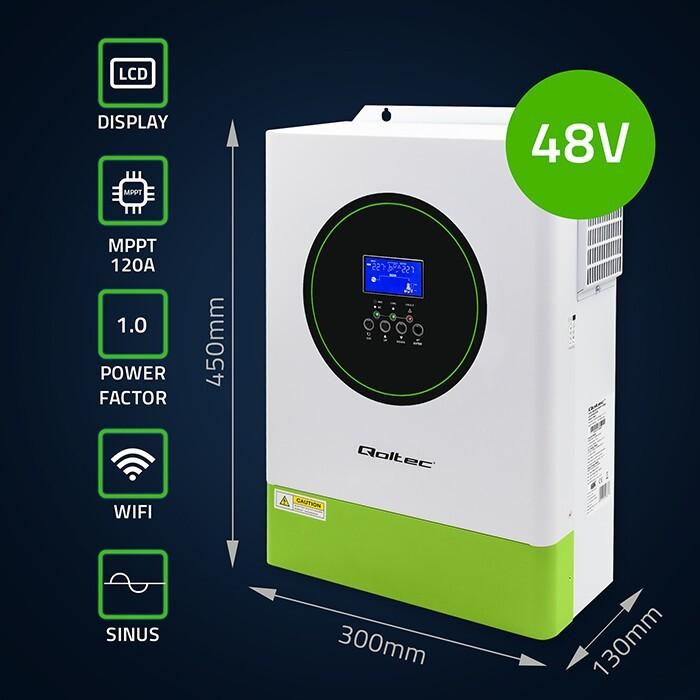 Image du produit Qoltec Off-Grid Solarwechselrichter 6,2kVA 6,2kW 120A MPPT