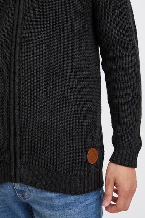 Actual product image Solid Xenos Men's Cardigan Chunky Knit Jacket With Funnel Neck Made Of 100% Cotton (M)
