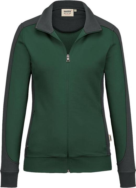 Actual product image Hakro Ladies Sweat Jacket Contrast Perf ormance fir/anthracite Gr.4XL (4XL)