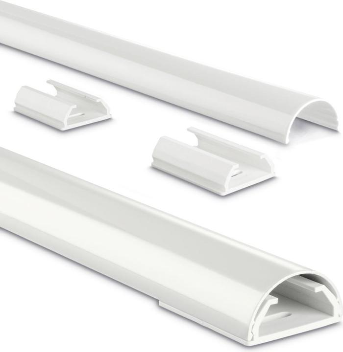 Produktbild Hama Alu-Kabelkanal, halbrund, 110 x 3,3 x 1,8 cm, Weiss (Kabelkanal, 110 cm)