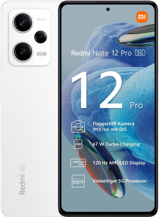 Xiaomi Redmi Note 12 Pro 5G (128 GB, Polar White, 6.67", Dual SIM, 50 Mpx, 5G)