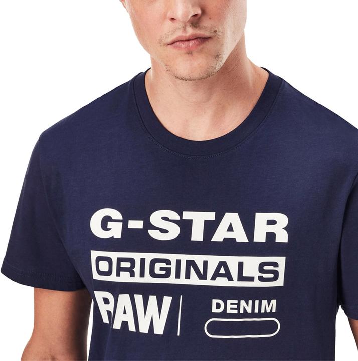 Actual product image G-Star Printed Graphic Eight T-Shirt Regular Fit Sartho Blue (S)