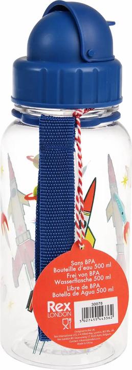 Immagine prodotto Rex London Borraccia per bambini con cannuccia 500 ML - Space Age clear (0.50 l)