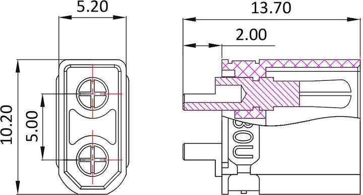 Produktbild Jamara Hochstromstecker/Buchse XT30 vergoldet Grip 1 Paar