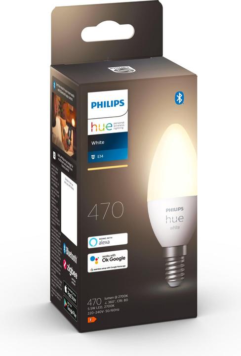 Produktbild Philips Hue White BT (E14, 5.50 W, 470 lm, 1 x, F)