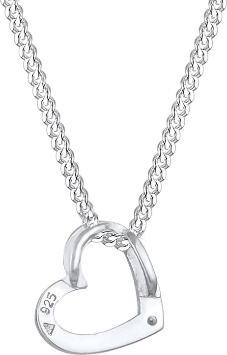 Immagine prodotto Elli mit Herz-Anhänger und Rosa Kristall (Argento, 45 cm)