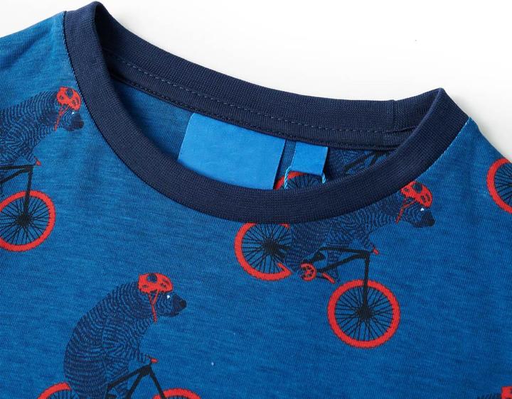 Produktbild VidaXL Kinderpyjama mit Langen Ärmeln Petrolblau 116,Material (116)