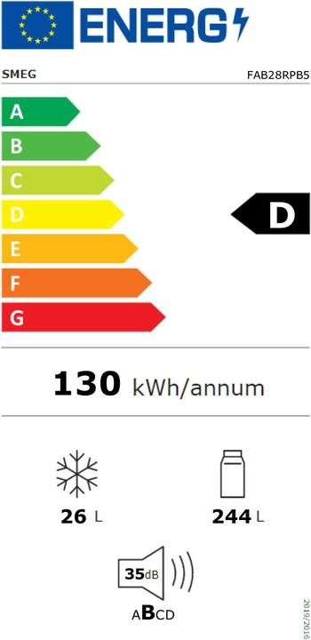 Energy Label Smeg FAB28RPB5 (270 l)