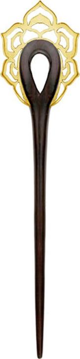 Image du produit Star Piercing Haarnadel Mandala Pik vergoldet aus Narra Holz