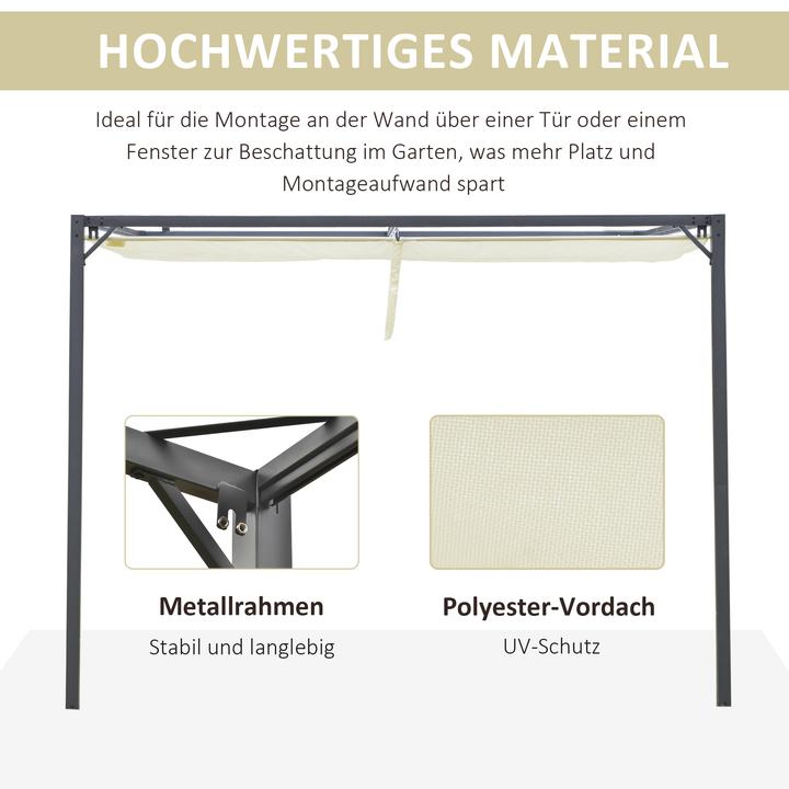 Immagine prodotto Outsunny Pergola con tetto in tessuto (300 cm, 300 cm)