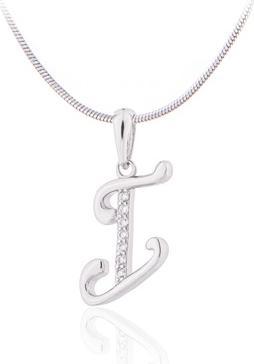 Produktbild JVD Silver pendant with crystals "I" SVLP0364XH2BI0I