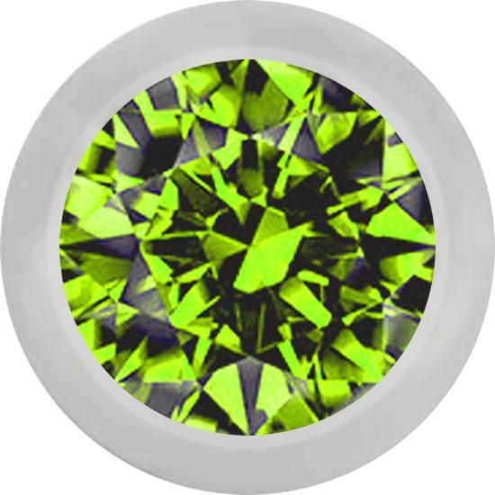Immagine prodotto Star Piercing Palla d'argento con cristallo verde chiaro (senza ottone, Acciaio chirurgico 316L)