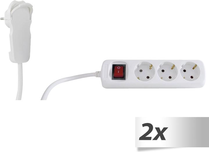 Actual product image REV 2x1 socket strip 3-fold 5m + switch (3 x, 5 m)