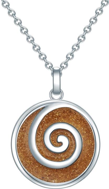 Strandglück Damen Spirale Sterling Silber Sand silber 45,5 cm Basiskette + 5,0 cm Verlängerung - 31632 (Sterling Silber, 45.5 - 50.5 cm)