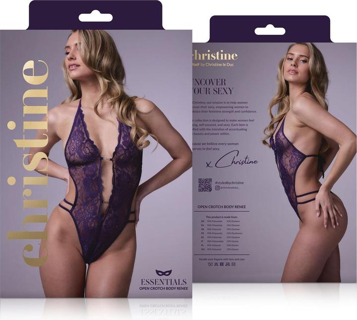 Image du produit Christine Le Duc Body string en dentelle Renee - Violet (XL)