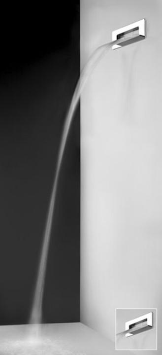 Image du produit Gessi Cascata, kit prêt à poser pour lentrée pivotante Rettangolo avec fixation murale, 39900 (16 l/min)