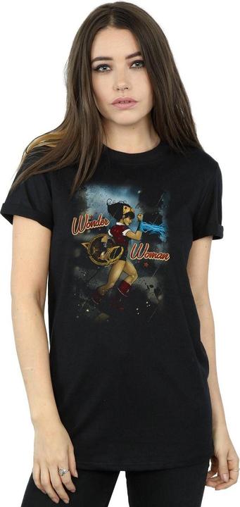 Actual product image Womens/Ladies Wonder Woman Bombshell Cover Cotton Boyfriend T-Shirt (XL)