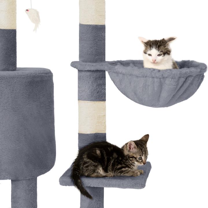 Image du produit tectake Arbre à chat Dominik (144 cm, Gris)