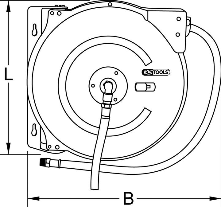 Produktbild KS Tools Druckluftschlauch- Aufroller, d 13mm x 15m