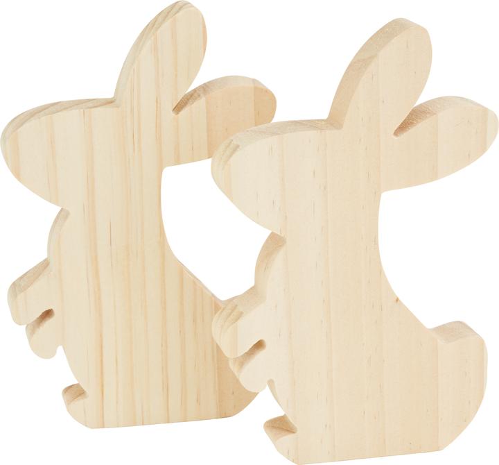 Produktbild VBS Holz-Hasen, 2 Stück, Kiefernholz (2 x)