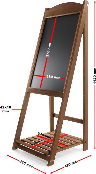 Produktbild Wiltec Toboli Kundenstopper 42x112cm Kreidetafel Holz Aufsteller Werbetafel Restaurant