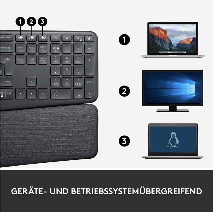Actual product image Logitech Ergo K860 Split Keyboard for Business (CH, Wireless)