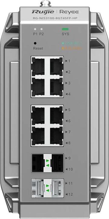Immagine prodotto Ruijie Reyee Reyee Switch industriale a 12 porte, 8x Gbit, 4x SFP, fino a 80°C (12 Porti)