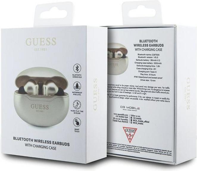 Produktbild Guess słuchawki Bluetooth GUTWST50ED TWS + stacja dokująca złoty/gold Classic EST (35 h, Kabellos)