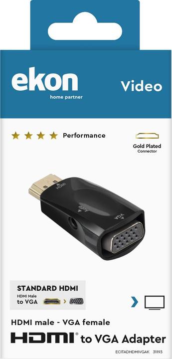 Immagine prodotto Ekon 3.5mm Klinke| HDMI (Typ A) — VGA (HDMI)