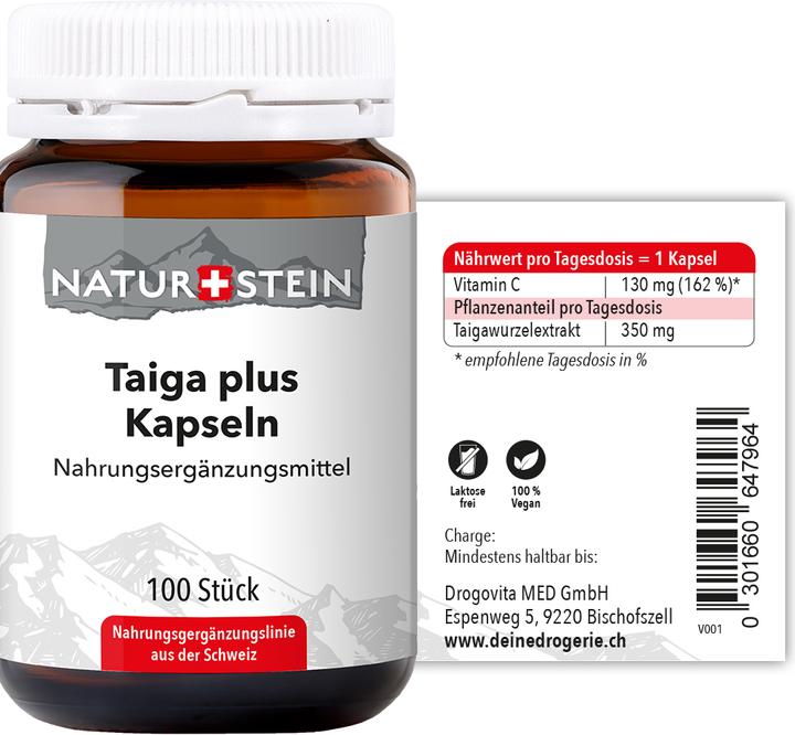 Nährwerte und Zutaten Naturstein Taiga plus (100 Stück, Kapseln, 157 g)