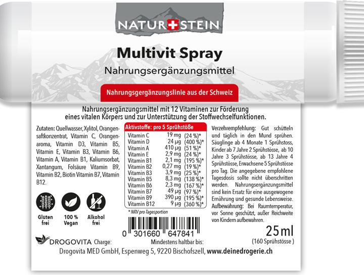 Nährwerte und Zutaten Naturstein Vitamin Spray Multivit (1 Stück, Spray, 41 g)