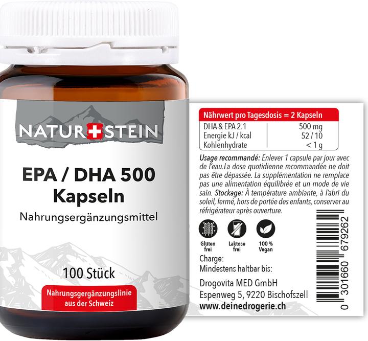 Nährwerte und Zutaten Naturstein Epa / Dha (100 Stück, Kapseln, 168 g)