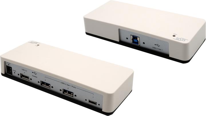 Image du produit Exsys HUB USB 3.2 4 ports avec alimentation. 12V/3 15KV ESD Surge Protection & 3KV Opto (USB-B, 4 Ports)