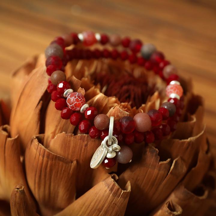 Image du produit Andreani Bracelet avec amazonite véritable (80 cm, Pierres, Nude, Verre, Marron, Métal)