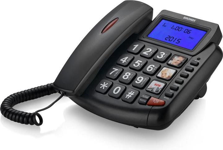 Immagine prodotto Brondi Telefono Fisso Bravo 90 LCD Nero Audio Boost/Vivavoce/Lista Chiamate