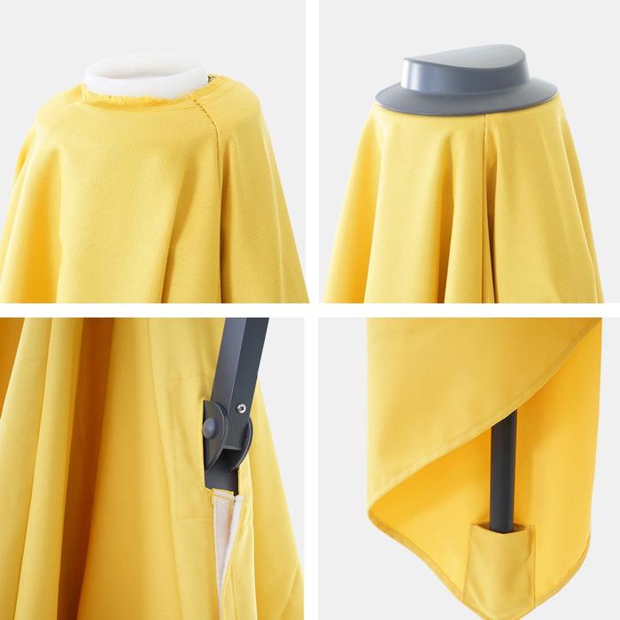 Produktbild Swisshandel24 Gastronomie-Ampelschirm, Sonnenschirm 3x3m (ø4,24m) Polyester Alu/Stahl 23kg - gelb ohne Ständer, dr (3 m)